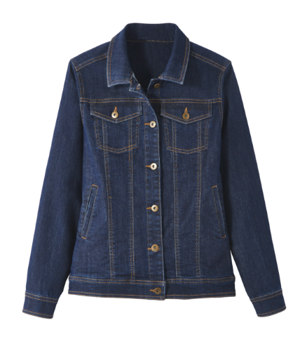 Straight button-through jacket made with a stretch denim