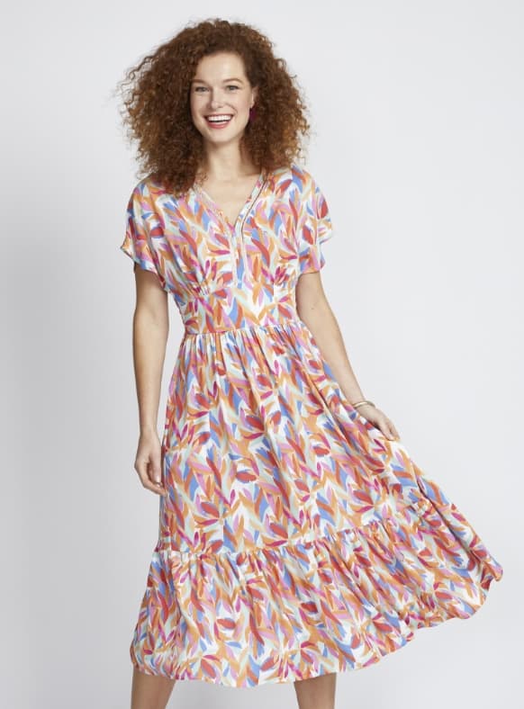 Lond frilled dress with smocked back