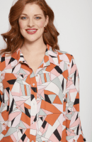 Button-through blouse with graphic print CLAVIER