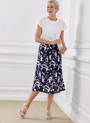 Flared print skirt LATERAL