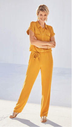 Plain jumpsuit with a straight collar EMPOLI