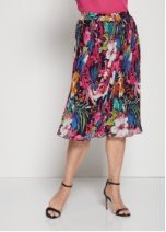 Long pleated skirt in a print voile LOMBEY