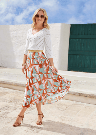 Long skirt with permanent pleats LABRE