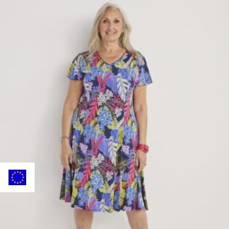 Short print dress with frill sleeves WAGNIFIQUE